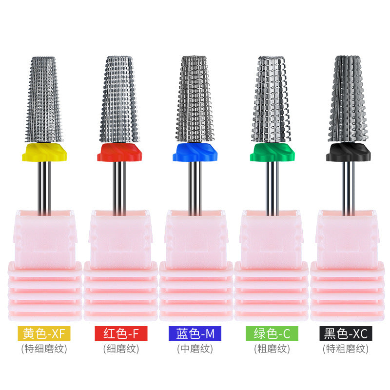 FMT017 New manicure five-in-one tungsten steel grinding head quick-release nail polish remove dead skin high-quality universal 5-in-1