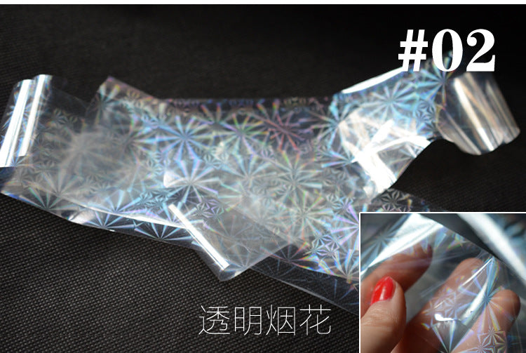 FSMA009 New transparent colorful starry sky paper, nail decoration, transparent starry sky stickers