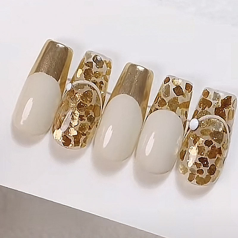 FFMB002 Nail Art Metal High Shine Mineral Copper Gold Flakes Thin Fragments, Irregular Mica Flakes Nail Set