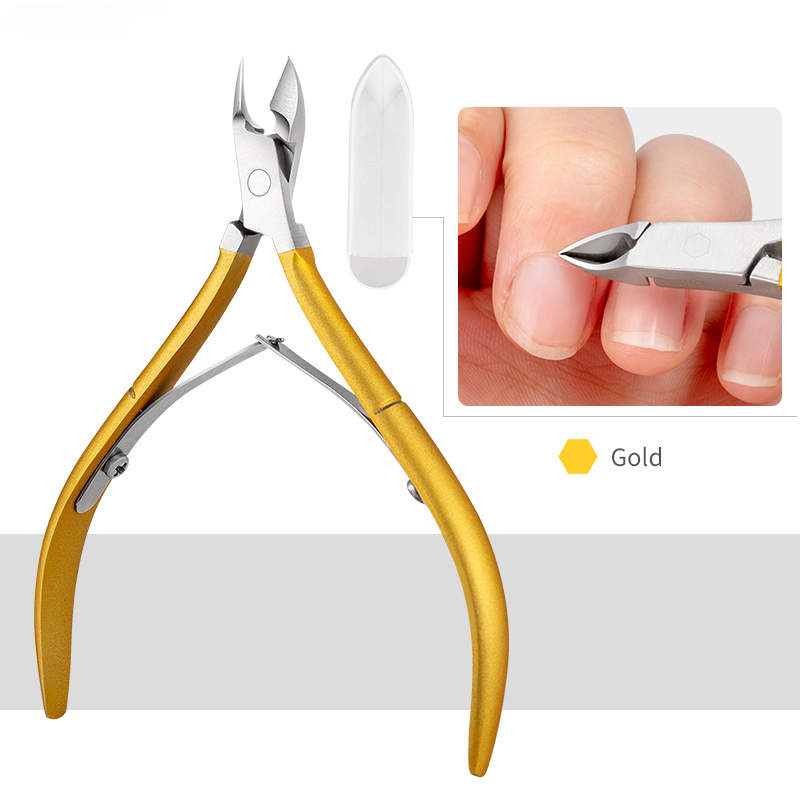 NNC010  Stainless Steel Dead Skin Remover Cut Nail Art Cuticle Scissor Nippers Clipper for Trimming Pedicure Care