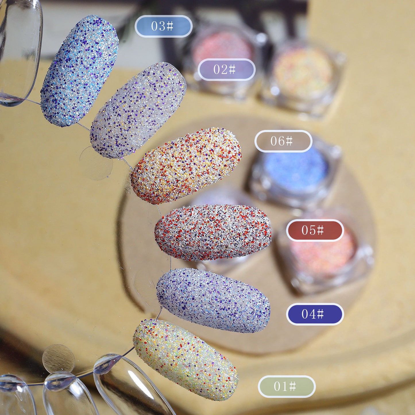 FFMA008 Nail art fragrance woolen powder, icing powder, rainbow powder, snow melting powder, sugar powder, sweater powder, colored nail decoration