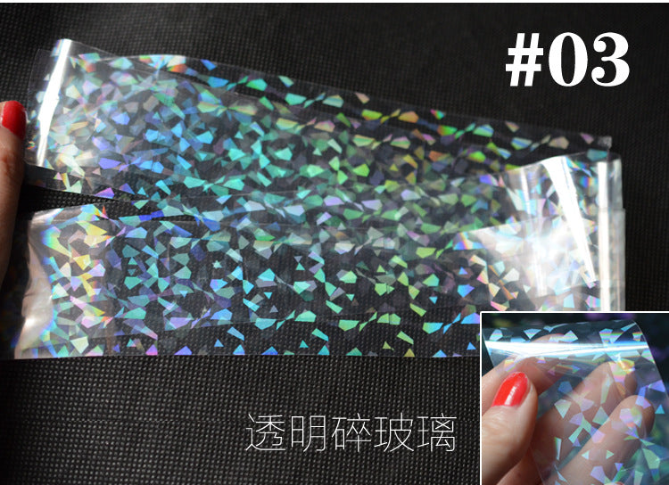 FSMA009 New transparent colorful starry sky paper, nail decoration, transparent starry sky stickers