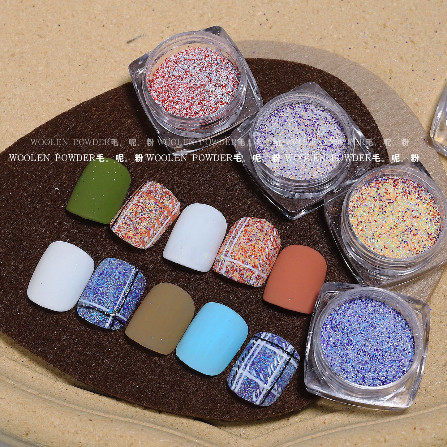 FFMA008 Nail art fragrance woolen powder, icing powder, rainbow powder, snow melting powder, sugar powder, sweater powder, colored nail decoration