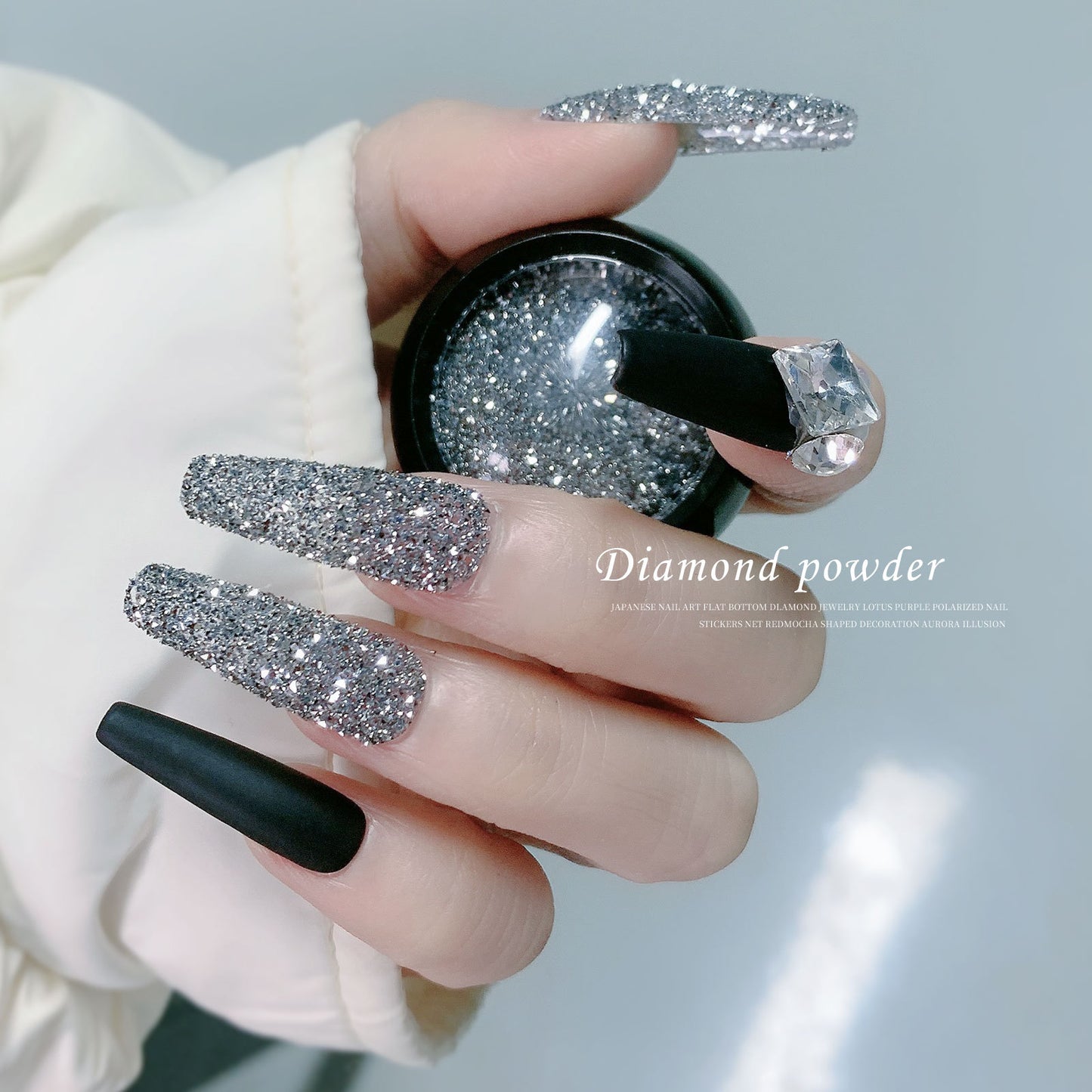 FFMA004 Nail art crystal broken drill, micro drill, flash, reflective, bounce powder, high-gloss spar glitter, nail powder