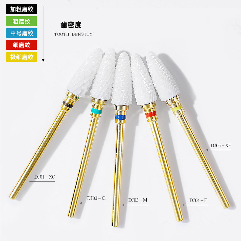 FMT007 Nail Art Tools Electric White Ceramic Drill Bits Polisher Drill Bits