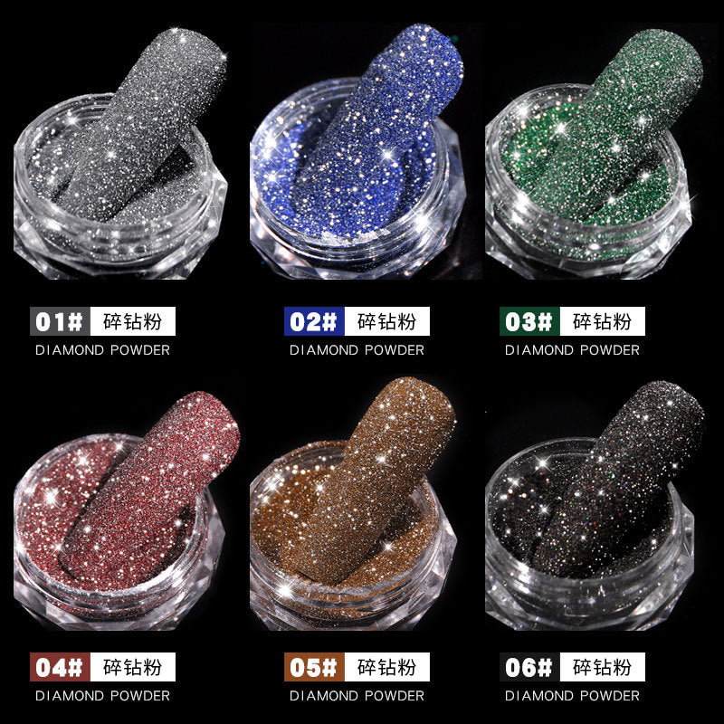 FFMA005 Broken diamond powder, nail accessories, nail glitter, sequins colorful diamond powder, broken diamond effect, white diamond glitter