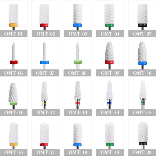 FMT005 Ceramic Drill Bits Single Ceramic Cylindrical Round Head Type Electric Nail Grinder