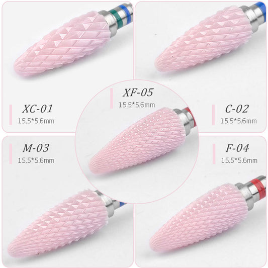 FMT003 New Ceramic Pink Nail Drill Bits   Electric Nail Grinder Tool