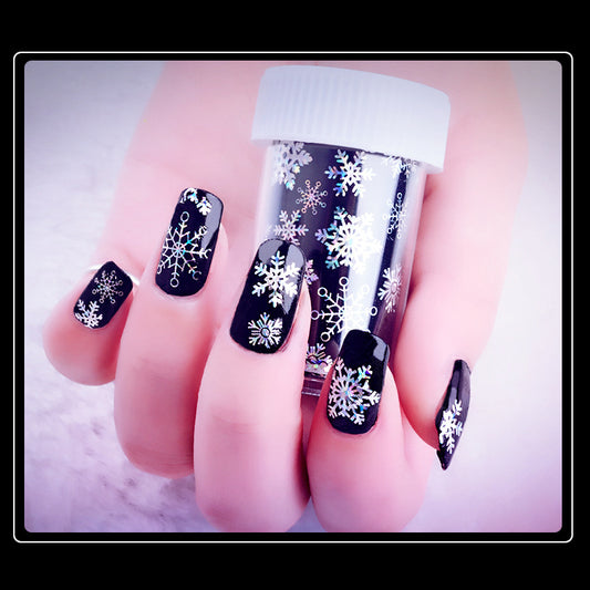 FSMA022 Wholesale nail stickers, starry sky stickers transfer decals, magic snowflake nail stickers bottle 4cm*12