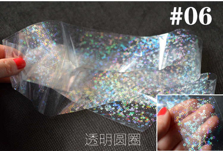 FSMA009 New transparent colorful starry sky paper, nail decoration, transparent starry sky stickers