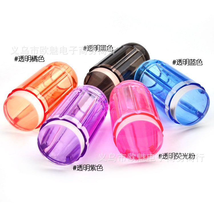 FYMA004 Nail Art New Transparent Seal, Nail Transparent Head Purple Transparent Handle Silicone Seal