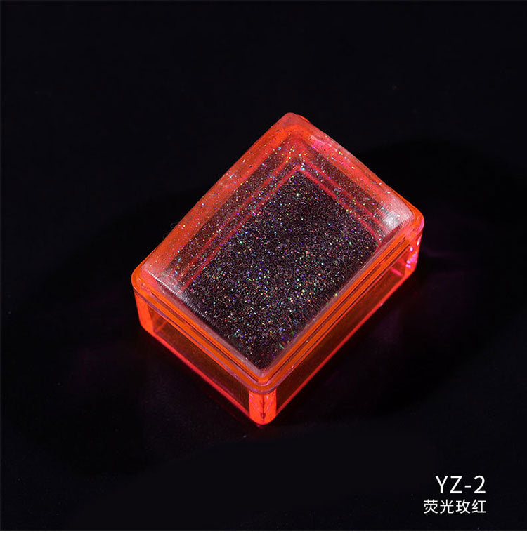 FYMA009 Nail Fluorescent Laser Silicone Stamp, Scraper Cover, Transparent Silicone Stamp Head, Nail Printing Plate