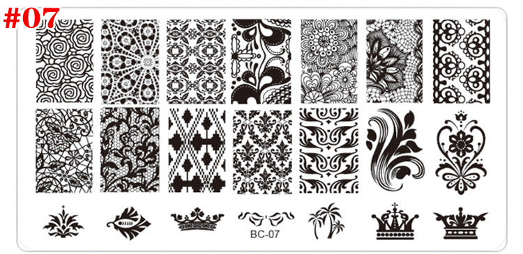 FYMB006 Nail art transfer printing template, printing nail polish steel plate template, rectangular painted stamp tool