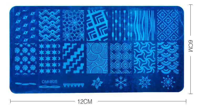 FYMB010 Nail Art Printing Template, DIY Blue Film Nail Printing Nail Polish，Rectangular Steel Plate