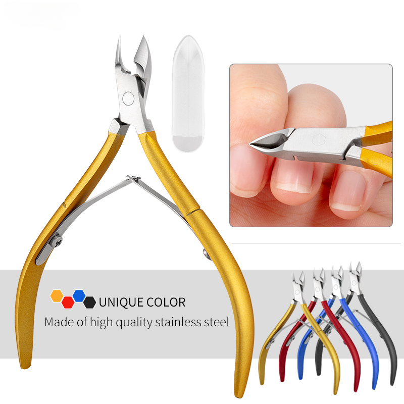 NNC010  Stainless Steel Dead Skin Remover Cut Nail Art Cuticle Scissor Nippers Clipper for Trimming Pedicure Care