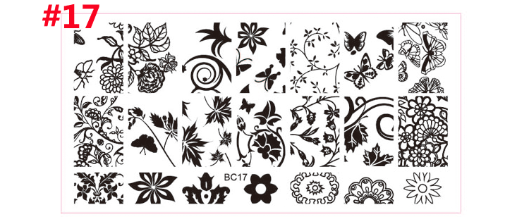 FYMB006 Nail art transfer printing template, printing nail polish steel plate template, rectangular painted stamp tool