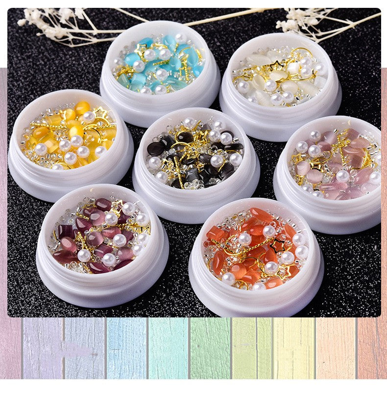 NRD008 Nail Beads Rhinestones Ocean Theme Mixed Colorful Irregular Nail Rivets Jewelry 3D Nail Art Decoration Accessories