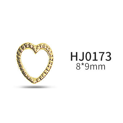 NZJ038  Nail geometry metal heart oval perfume bottle diamond matching nail jewelry