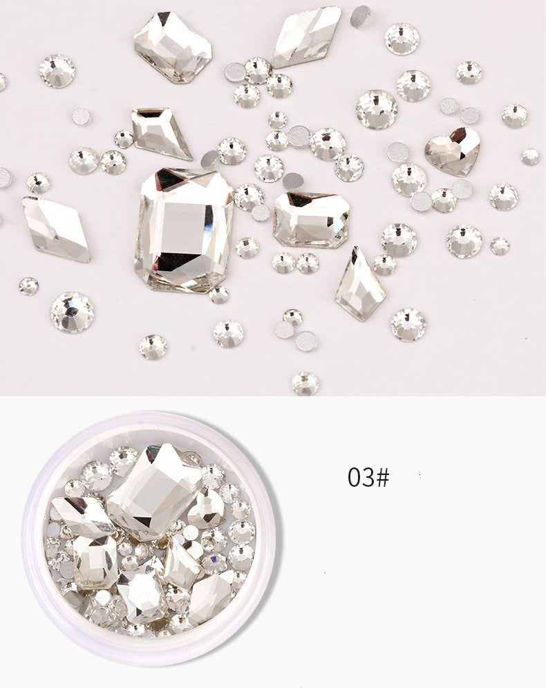 NRS008  ForLife 3D Nail Art Rhinestones Flatback Charm Heart acrylic Multislice Diamond Nail decoration DIY Nails Accessories