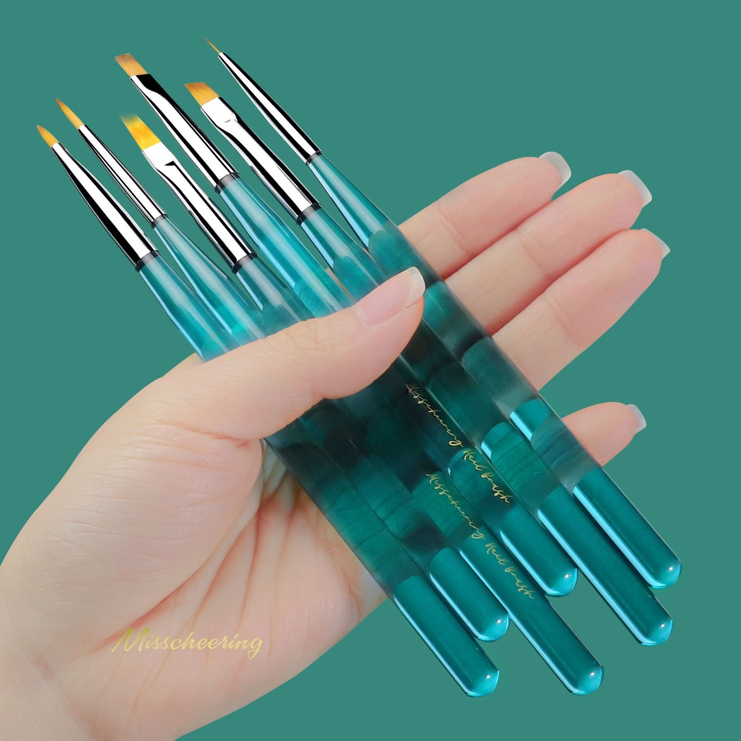 NBR040  Japanese-style nail transparent sea blue acrylic pen holder professional manicure pen crystal painting brush nail tools