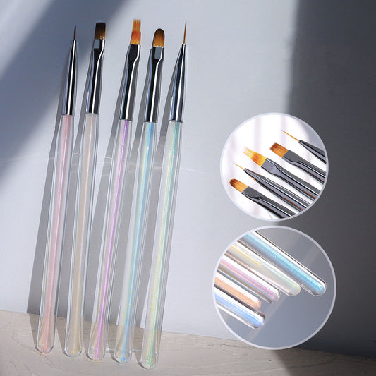 NBR039  Japanese manicure aurora light therapy pen manicure painting halo dyeing hook line pull-line pen nail shop professional brush