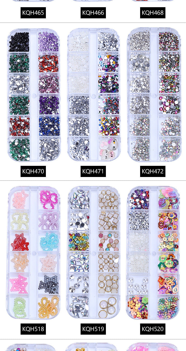 NRS021  ForLife Mixed nail art decals diamond jewelry crystal nails art rhinestone designs 3d shinny nail decorations