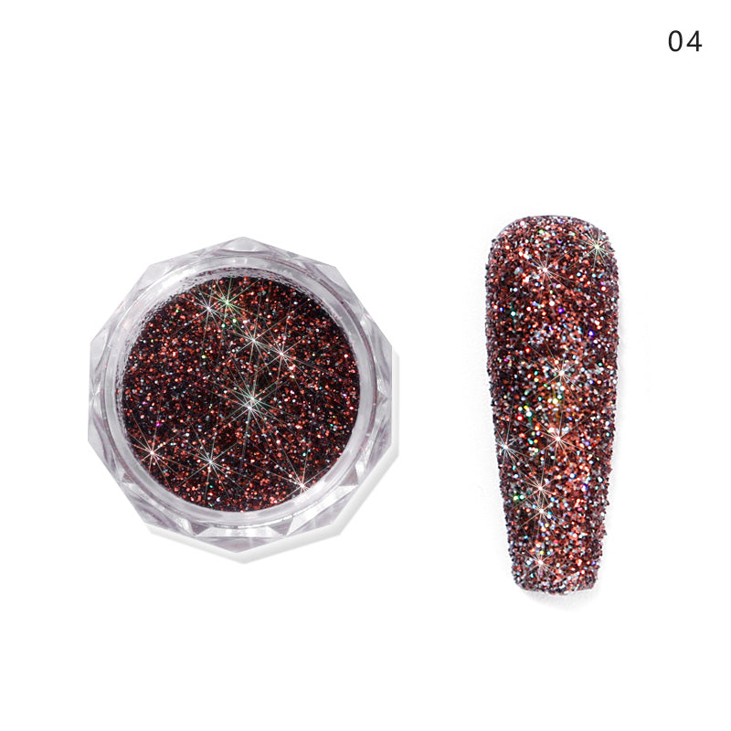 FNP074  Wholesale Broken Diamond Nail Powder Silvery Gold Crystal Nail Powder For Nail Decoration