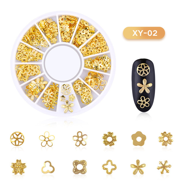 NRD003 3d Ocean Nail Art Studs Gold Charms Summer Sea Metal Alloy Rivets Shell Star Starfish Hollow Star decoration nails