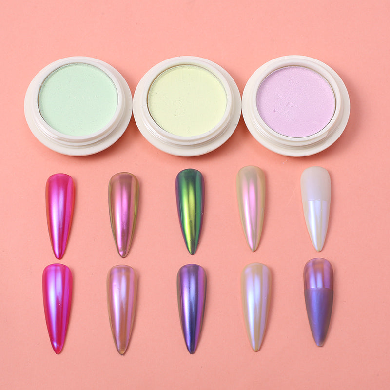 FNP080  Transparent Mirror Mermaid Powder Glitter Nail Chrome UV Gel Pigment Magic Dust Powder Laser Solid Nail Powder