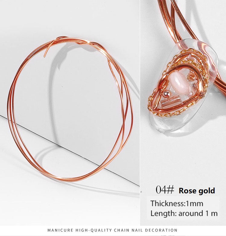 NDE034  ForLife Nail art Copper wire, handmade jewelry, color-preserving, shaped anti-oxidation thick copper wire