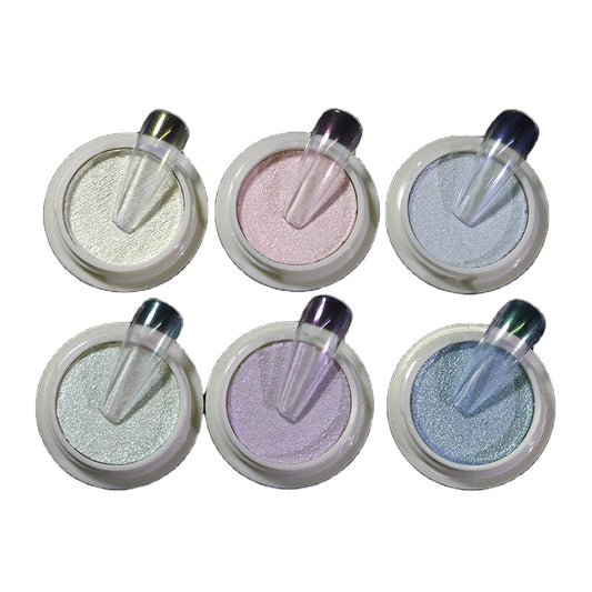 FNP064  Nail Art Solid Aurora Powder 6 Color Solid Magic Mirror Acrylic Power Nail Art Glitter