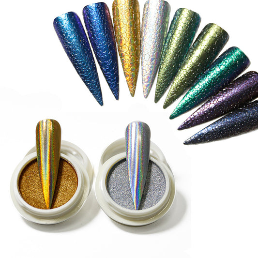 FNP060  Nail Art Solid Chameleon Laser Powder Nail Magic Mirror Powder Nail Art Chrome Power Decoration