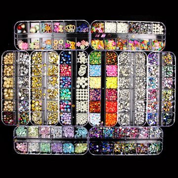 NRS021  ForLife Mixed nail art decals diamond jewelry crystal nails art rhinestone designs 3d shinny nail decorations