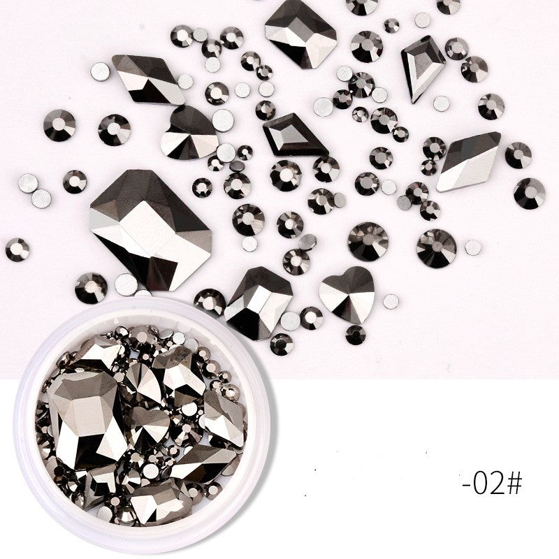 NRS008  ForLife 3D Nail Art Rhinestones Flatback Charm Heart acrylic Multislice Diamond Nail decoration DIY Nails Accessories