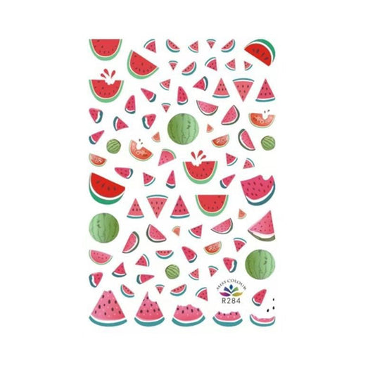 NS5D014  ForLife 1sheet Water Decal Fruit Series Nail Stickers Rainbow Cherry Orange Lemon Pineapple Decals Designs Manicure Waterm