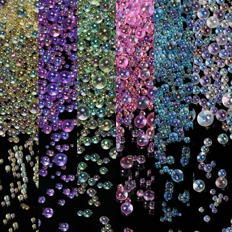 NRS030  New  Symphony bead glass 6 grid 12 grid manicure blister bubble beads DIY crystal nail art