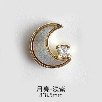 NZJ043  New nail art shell love jewelry metal accessories nail decoration diamond alloy jewelry