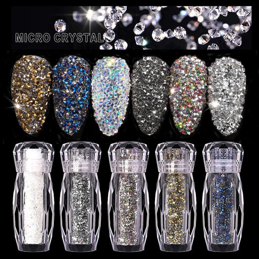 NRS025  ForLife Multicolor Crystal Nail Rhinestones Shiny mini pixie caviar AB Glass Nail Art Decorations Accessories