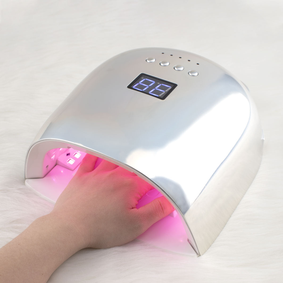 RNL002  new hybrid 86W double OEM dual wireless cordless smart cure digital pink light uv led nail gel lamp manicure nail dryer