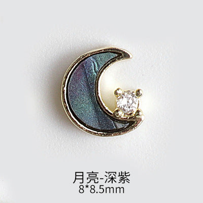 NZJ043  New nail art shell love jewelry metal accessories nail decoration diamond alloy jewelry