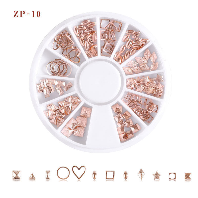 NRD007 3d Ocean Nail Art Studs Gold Charms Summer Sea Metal Alloy Rivets Shell Starfish Hollow Star decoration nails