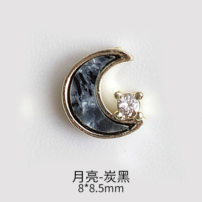 NZJ043  New nail art shell love jewelry metal accessories nail decoration diamond alloy jewelry