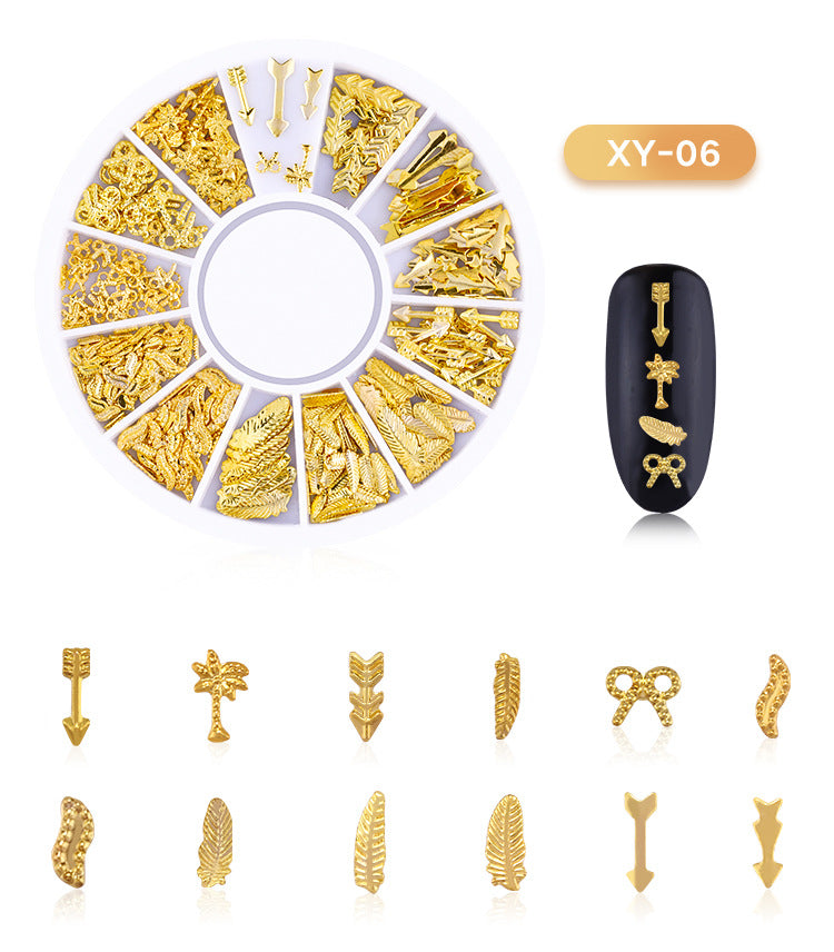 NRD003 3d Ocean Nail Art Studs Gold Charms Summer Sea Metal Alloy Rivets Shell Star Starfish Hollow Star decoration nails