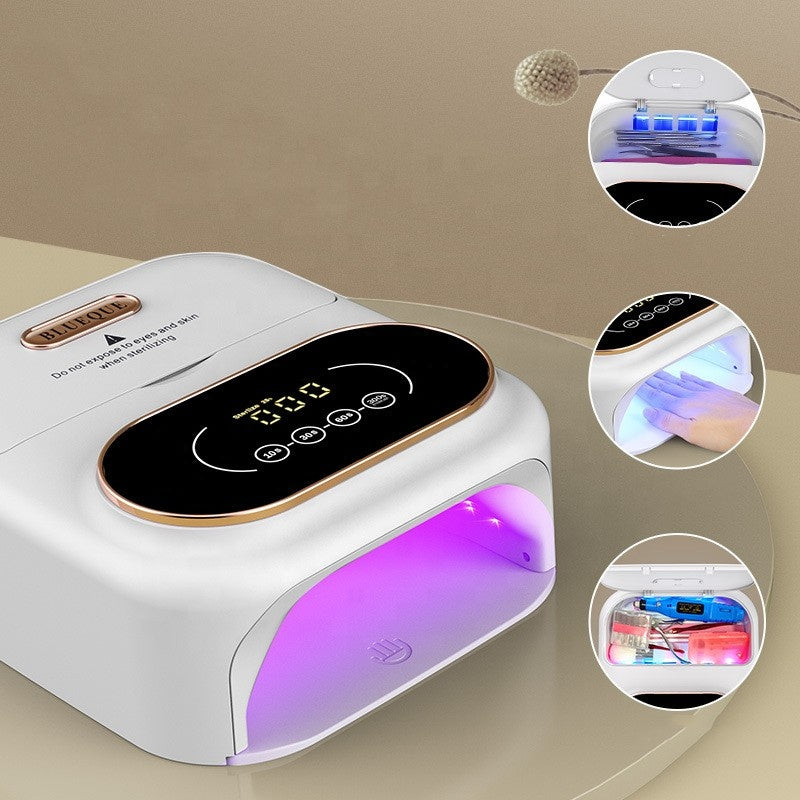 FNL004  New 148W 2-in-1 High Efficiency Sterilization Manicure Phototherapy Machine Nail Dryer UV Gel curing Sterilized Nail Lamp