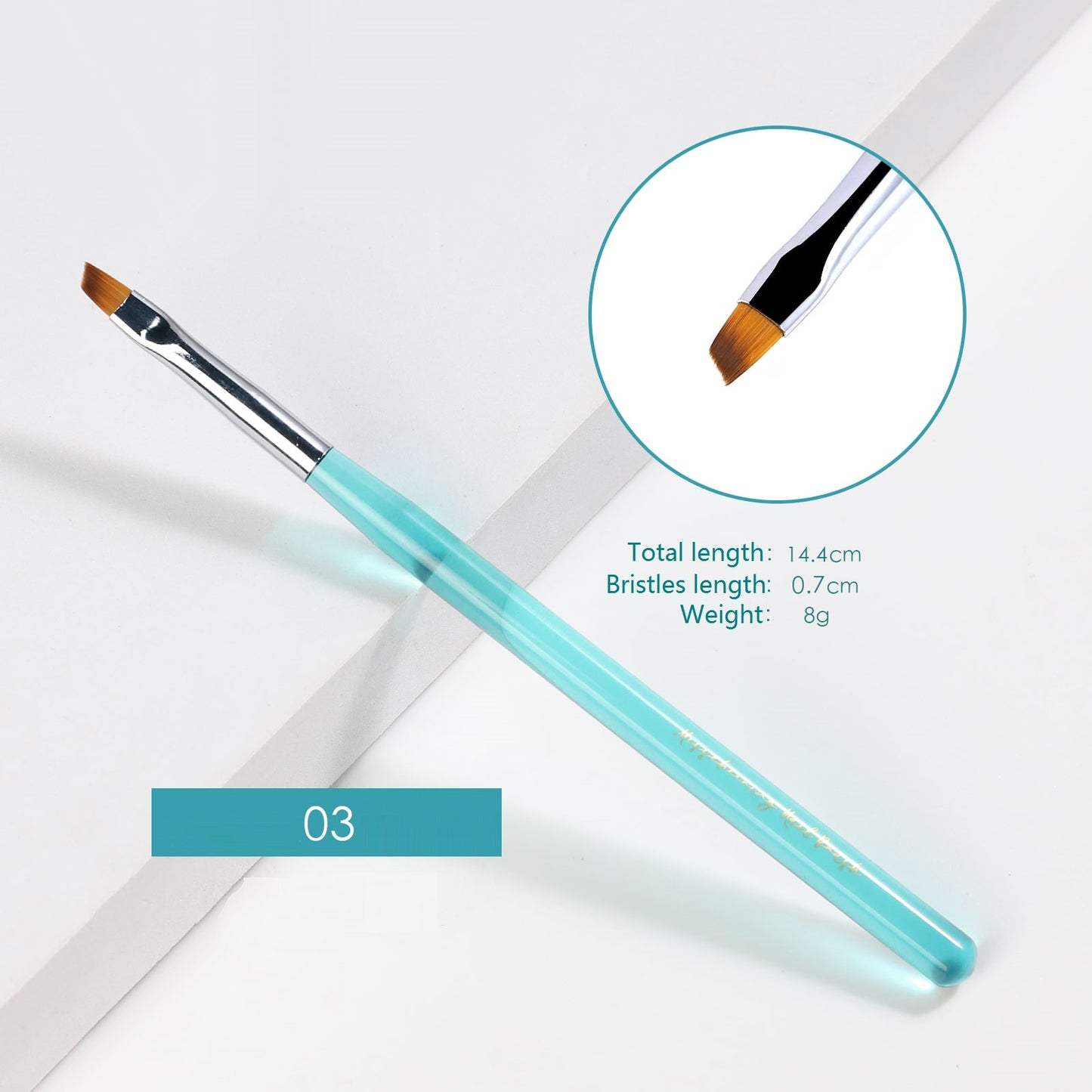 NBR040  Japanese-style nail transparent sea blue acrylic pen holder professional manicure pen crystal painting brush nail tools