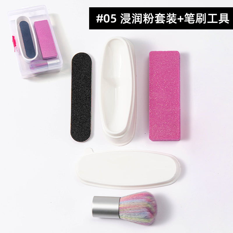 FNP081  New nail gel infiltrated dipping powder set tool combination and Pigment Acrylic custom color selection for nail art decoration