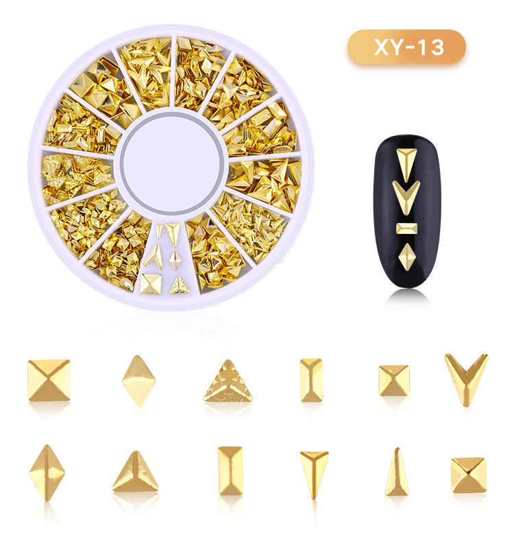 NRD003 3d Ocean Nail Art Studs Gold Charms Summer Sea Metal Alloy Rivets Shell Star Starfish Hollow Star decoration nails