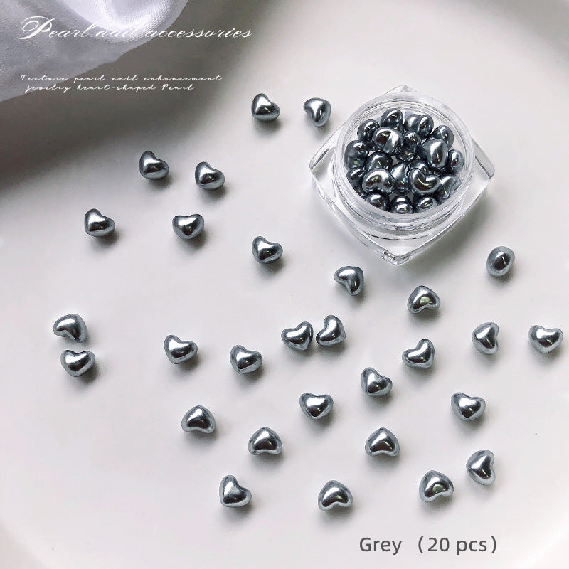 NRS033  Nail Art Love Pearl Jewelry 2022 New 3D Heart Nail Decoration 20pcs/bag