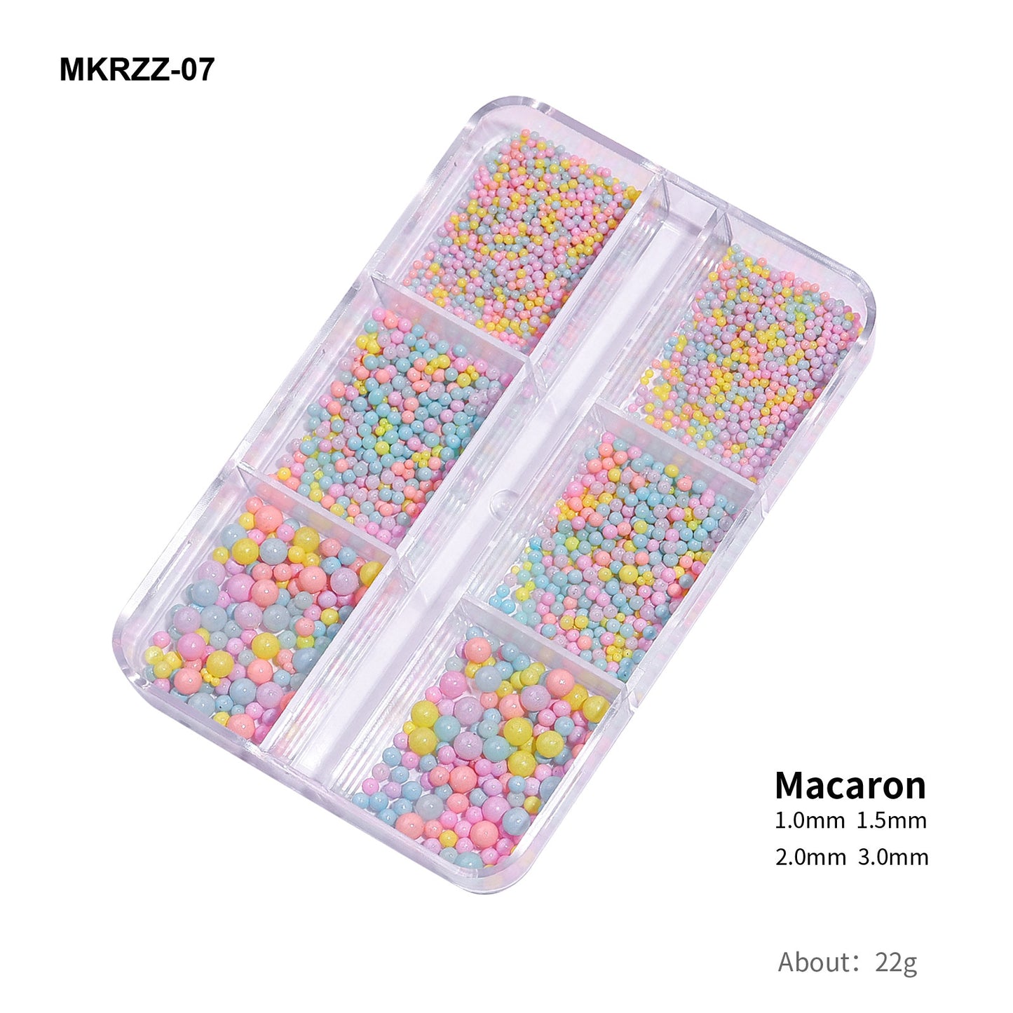 NZJ019 Hot Sale Mix Sizes Candy Color 3D Mermaid Jewelry Round Beads Nail Charms Rhinestones Nail Art Plastic Beads