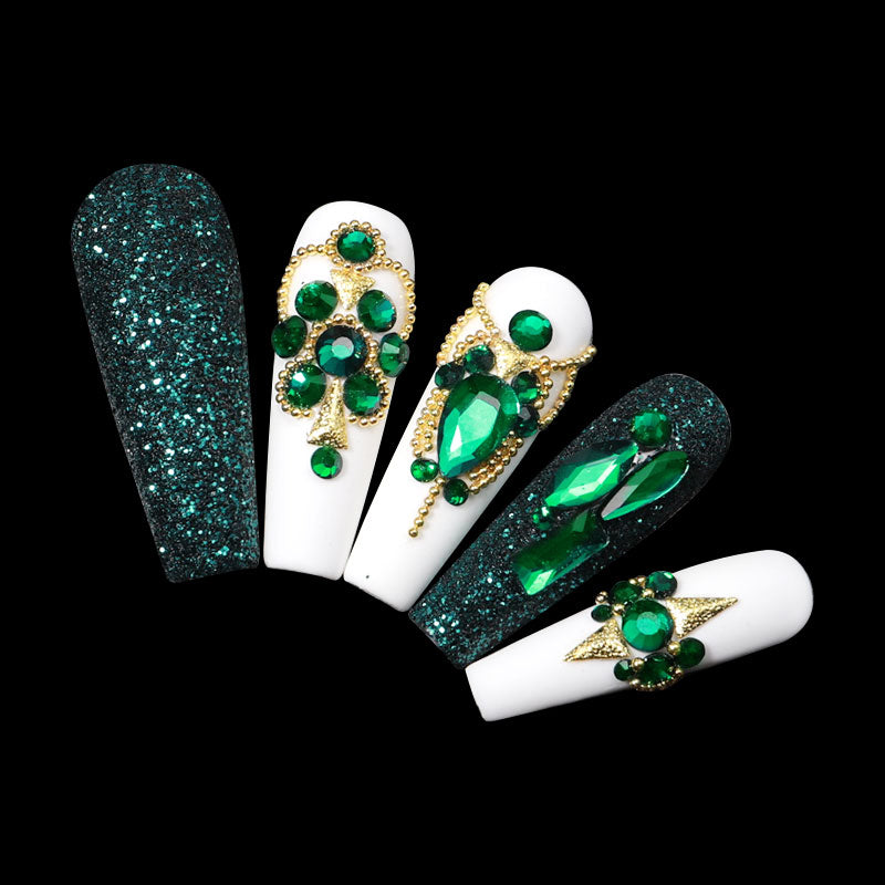 NRB010  New green shiny rhinestones Flat Bottom Glass nail rhinestone art decoration rhinestones